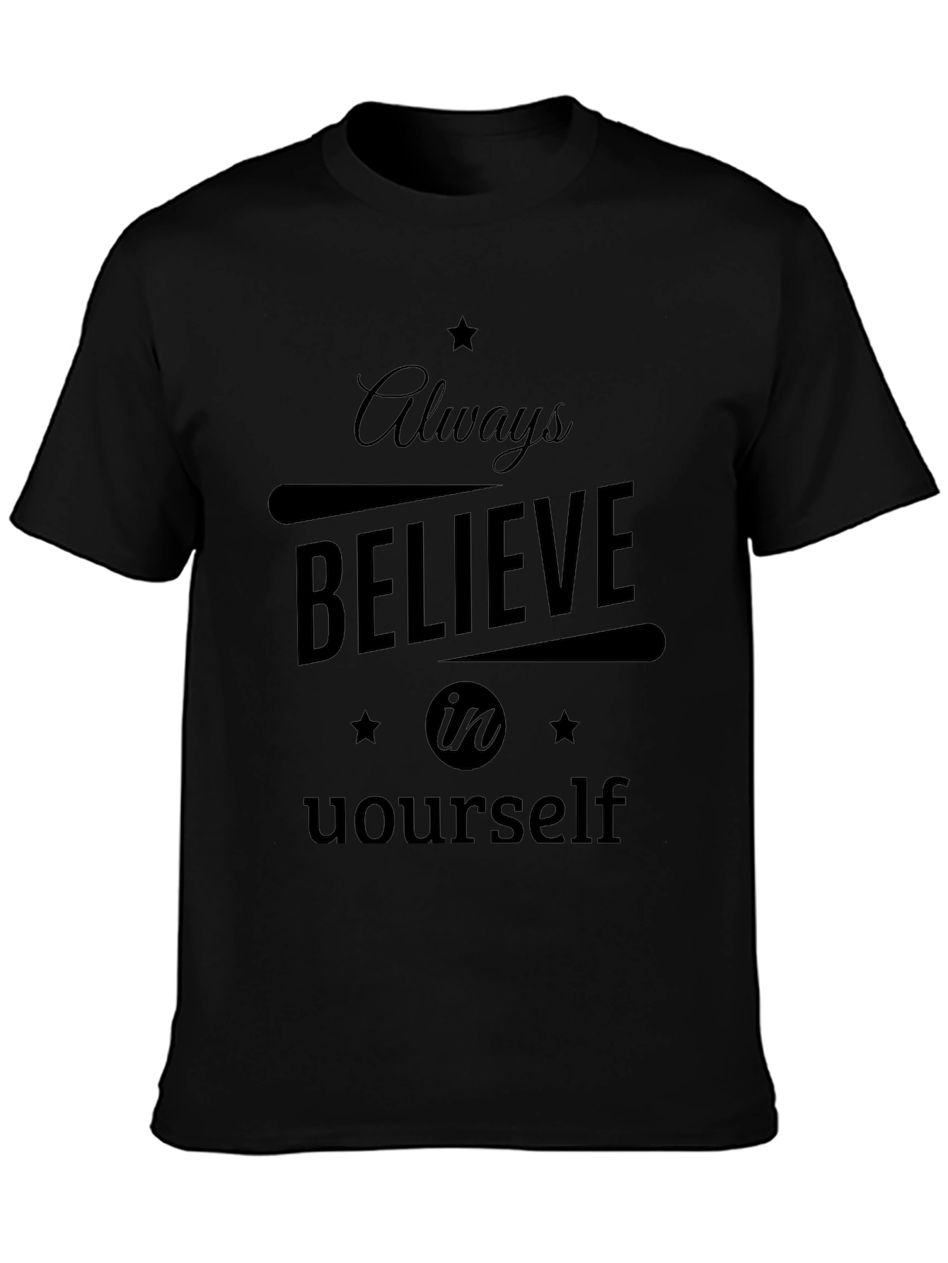 Believe in Yourself Black Graphic Tee