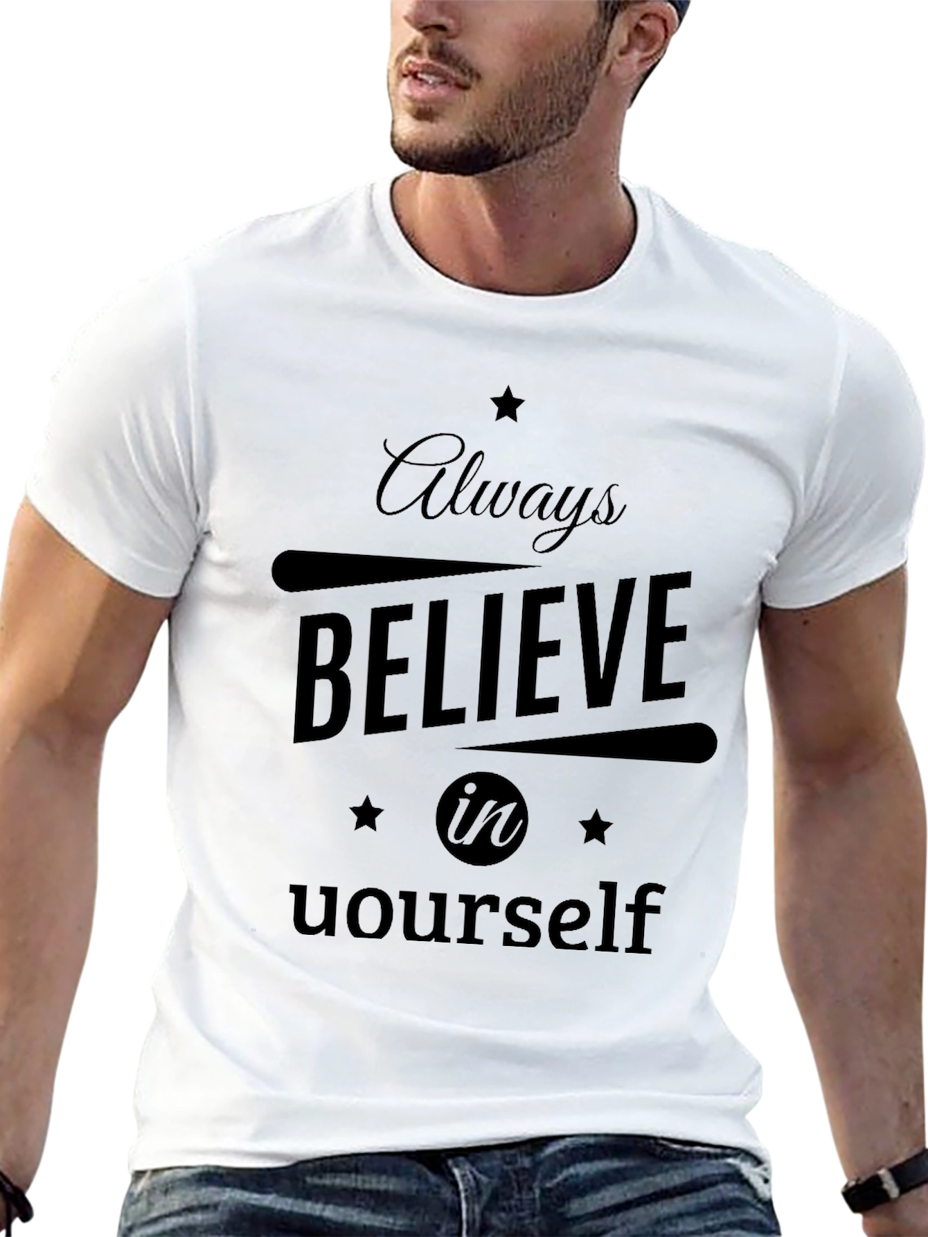 Believe in Yourself Black Graphic Tee