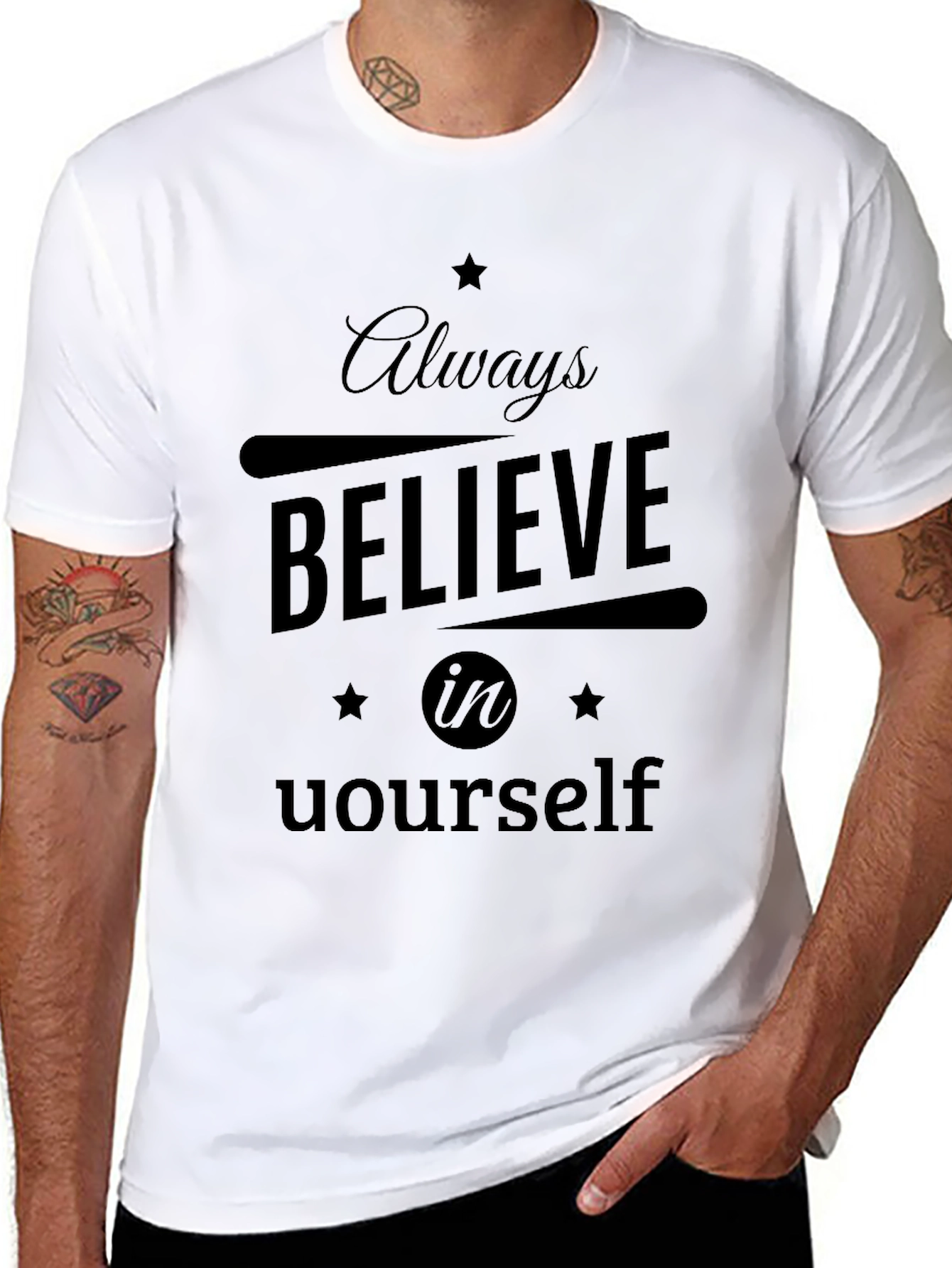 Believe in Yourself Black Graphic Tee