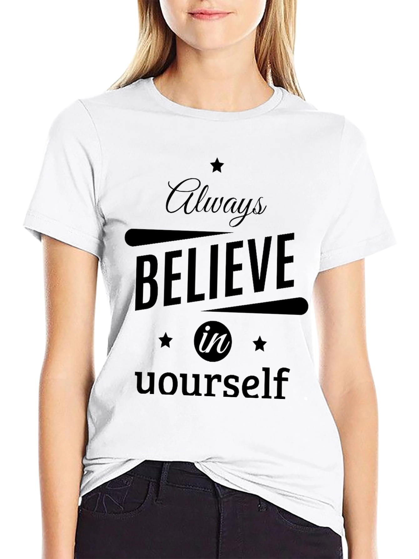 Believe in Yourself Black Graphic Tee
