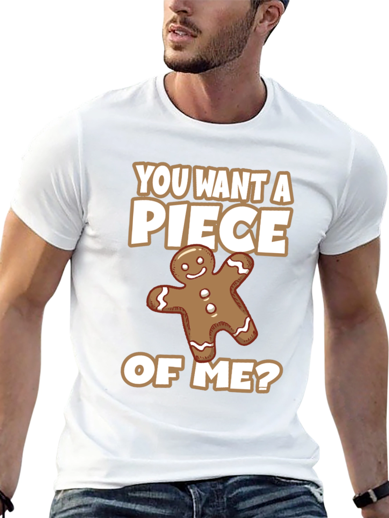 Funny Gingerbread Man Piece of Me Graphic Tee