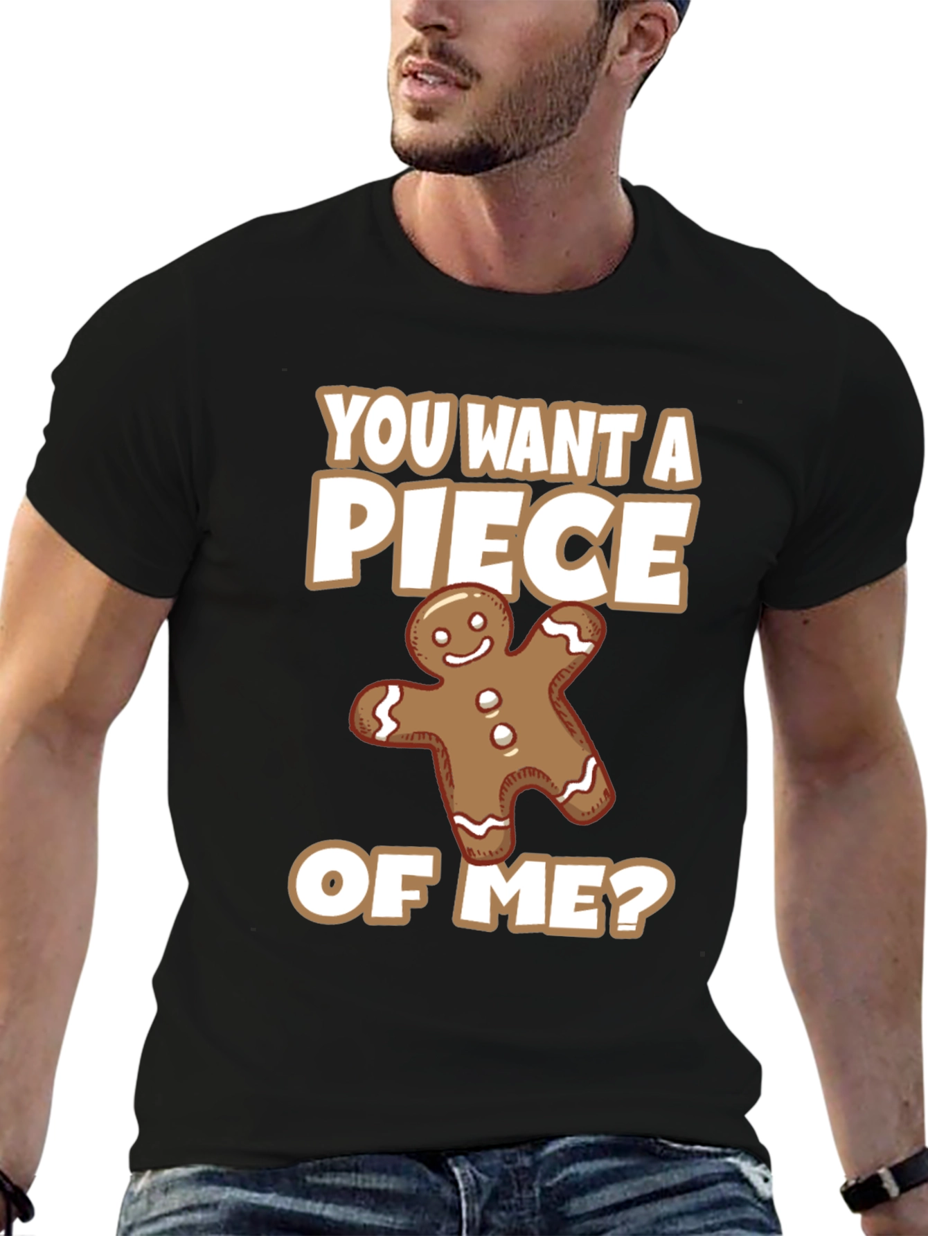 Funny Gingerbread Man Piece of Me Graphic Tee