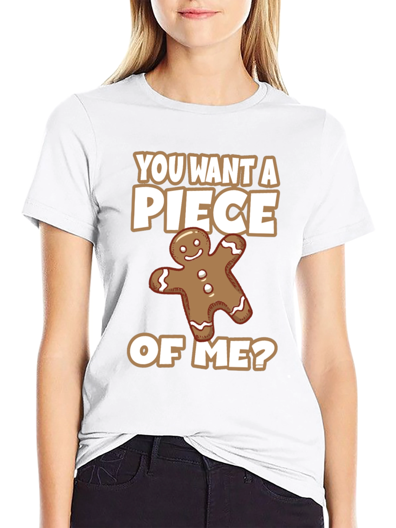 Funny Gingerbread Man Piece of Me Graphic Tee