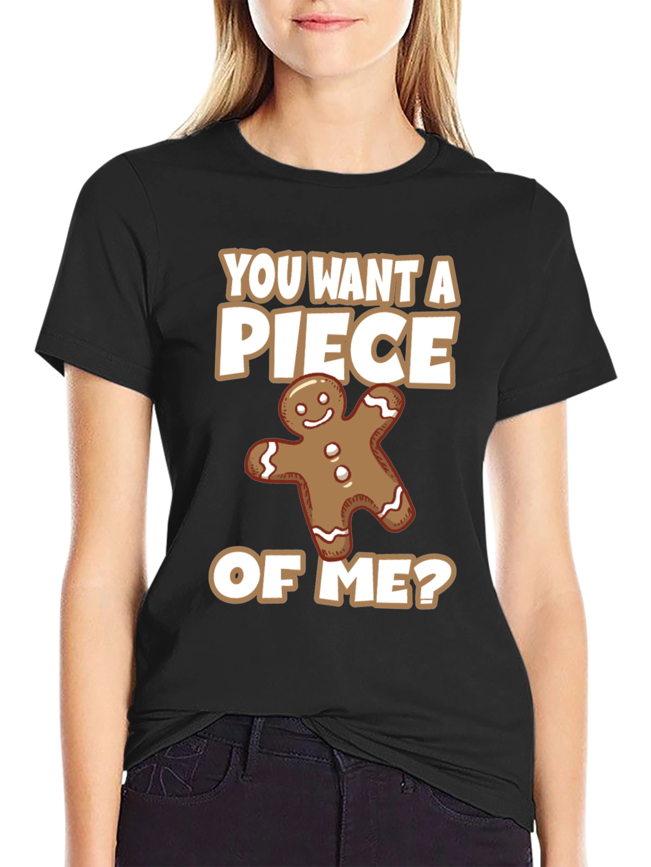 Funny Gingerbread Man Piece of Me Graphic Tee