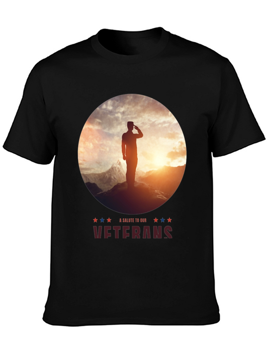 Veterans Salute Graphic T-Shirt - Patriotic Apparel