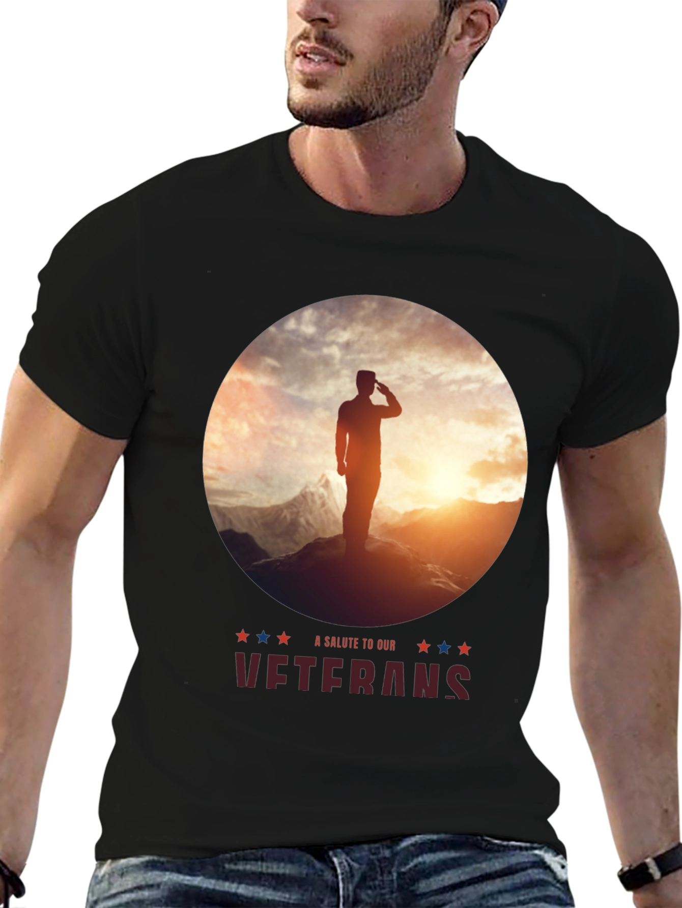 Veterans Salute Graphic T-Shirt - Patriotic Apparel