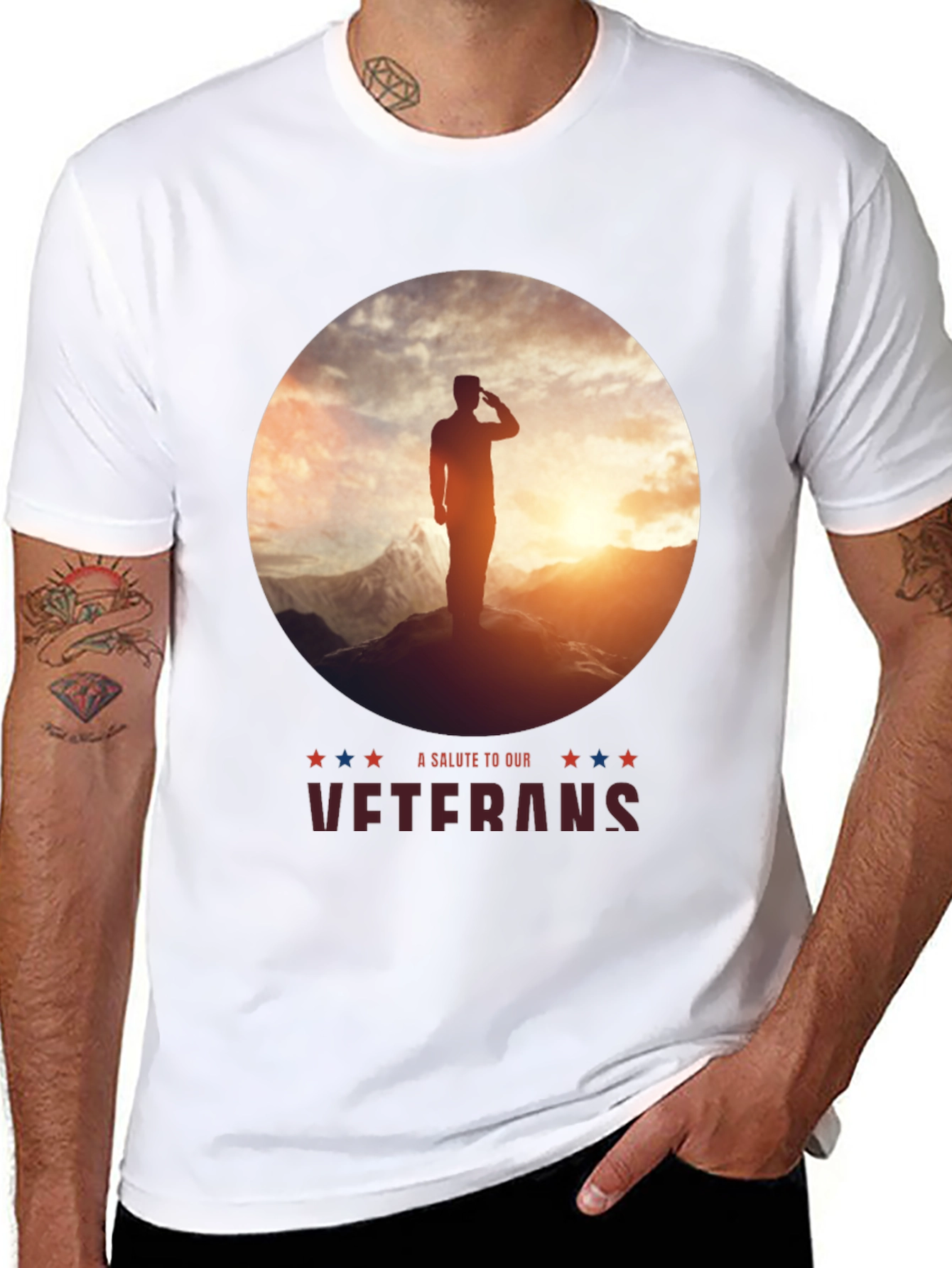 Veterans Salute Graphic T-Shirt - Patriotic Apparel
