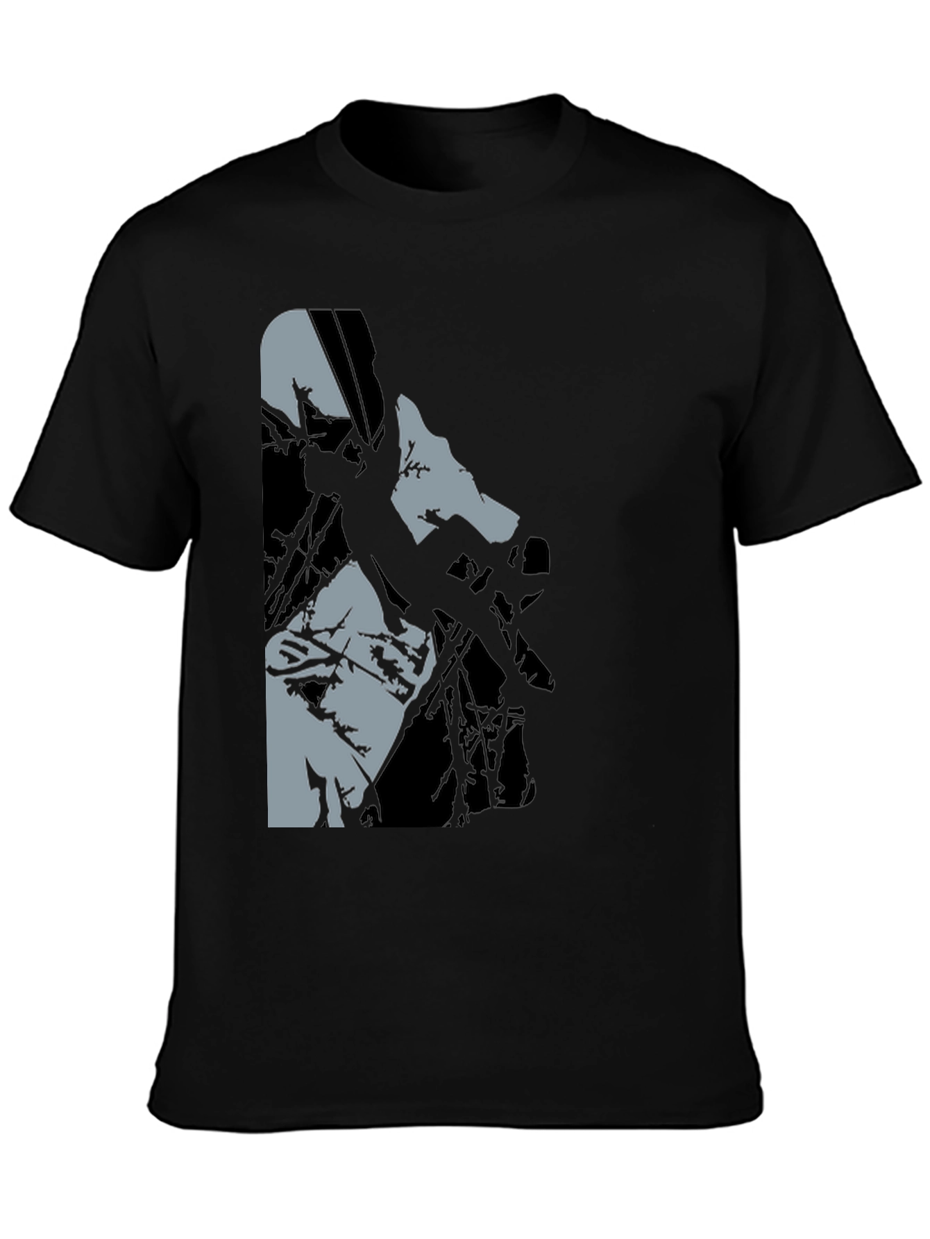 Black Graphic Tee: Climbing Silhouette