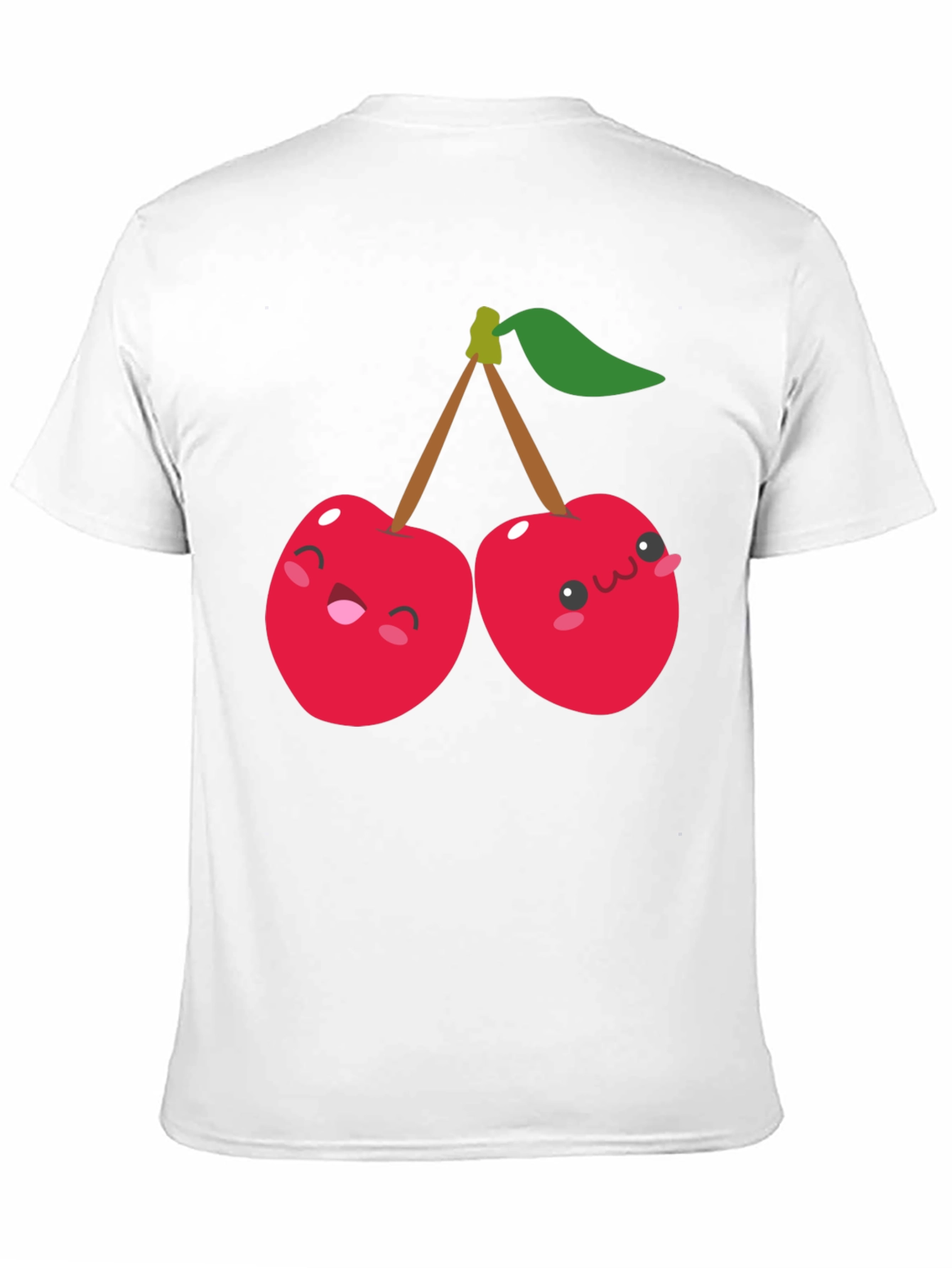 Cute Cherry Cartoon Graphic Black T-Shirt