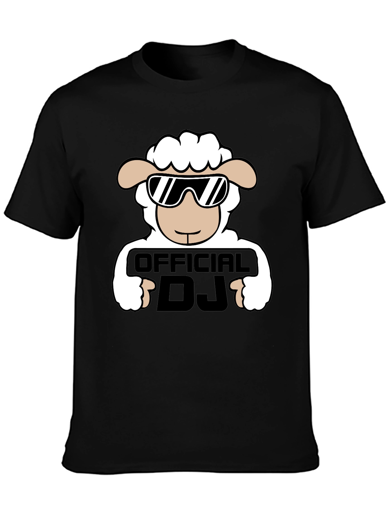 Cool Sheep DJ Graphic T-Shirt - Black Cotton Tee