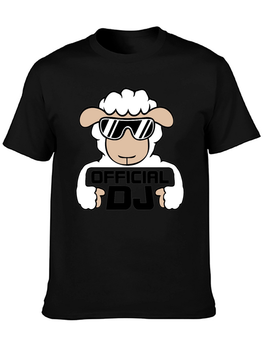 Cool Sheep DJ Graphic T-Shirt - Black Cotton Tee