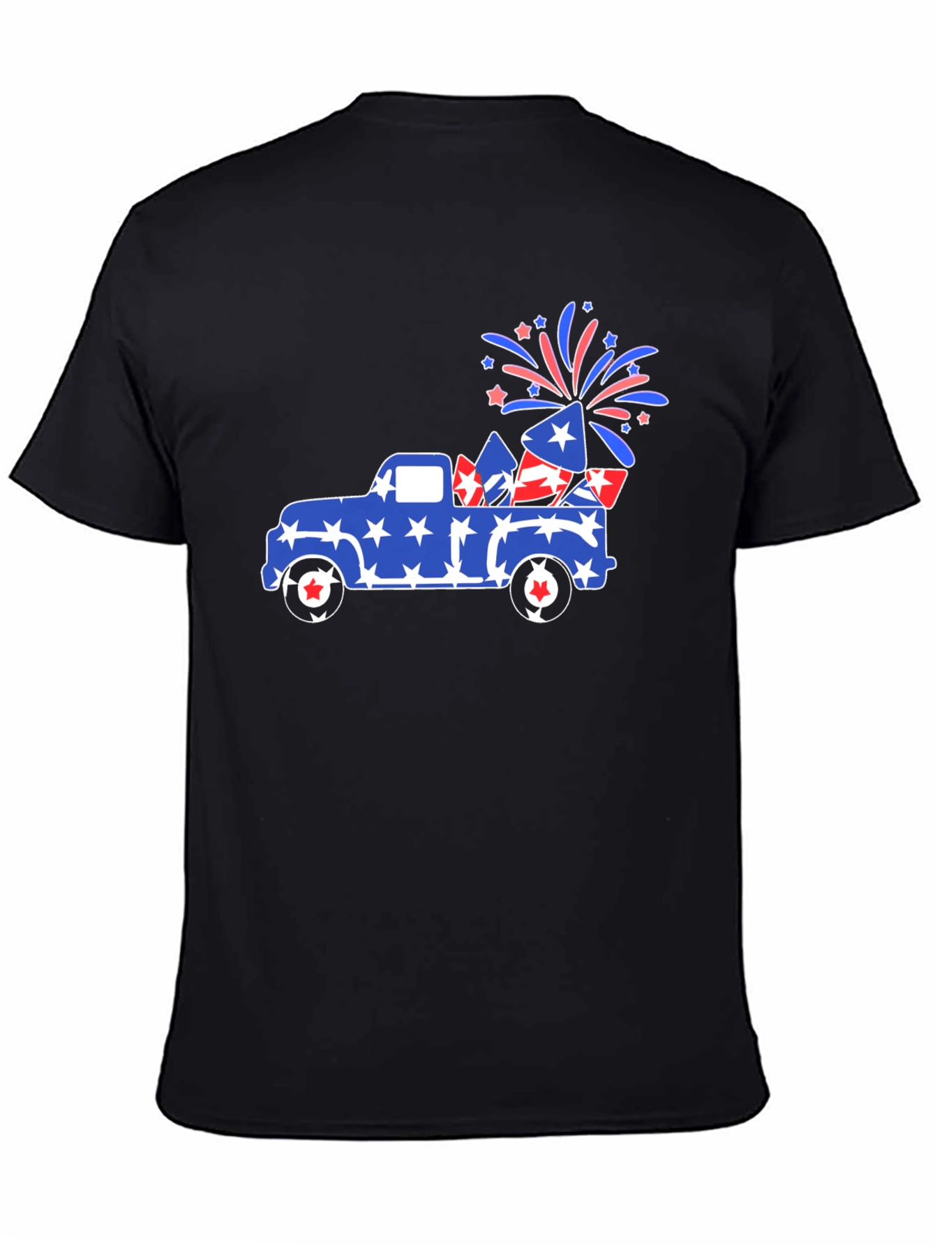 Patriotic Truck Fireworks Graphic Tee