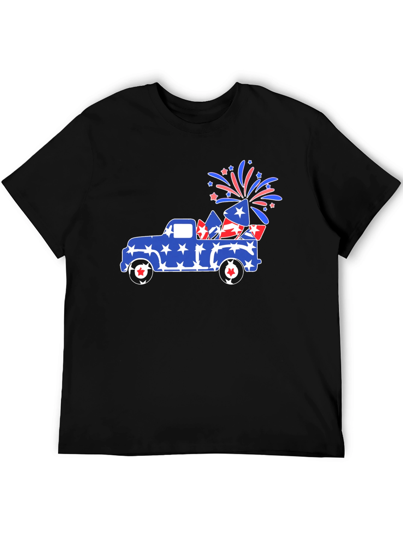 Patriotic Truck Fireworks Graphic Tee