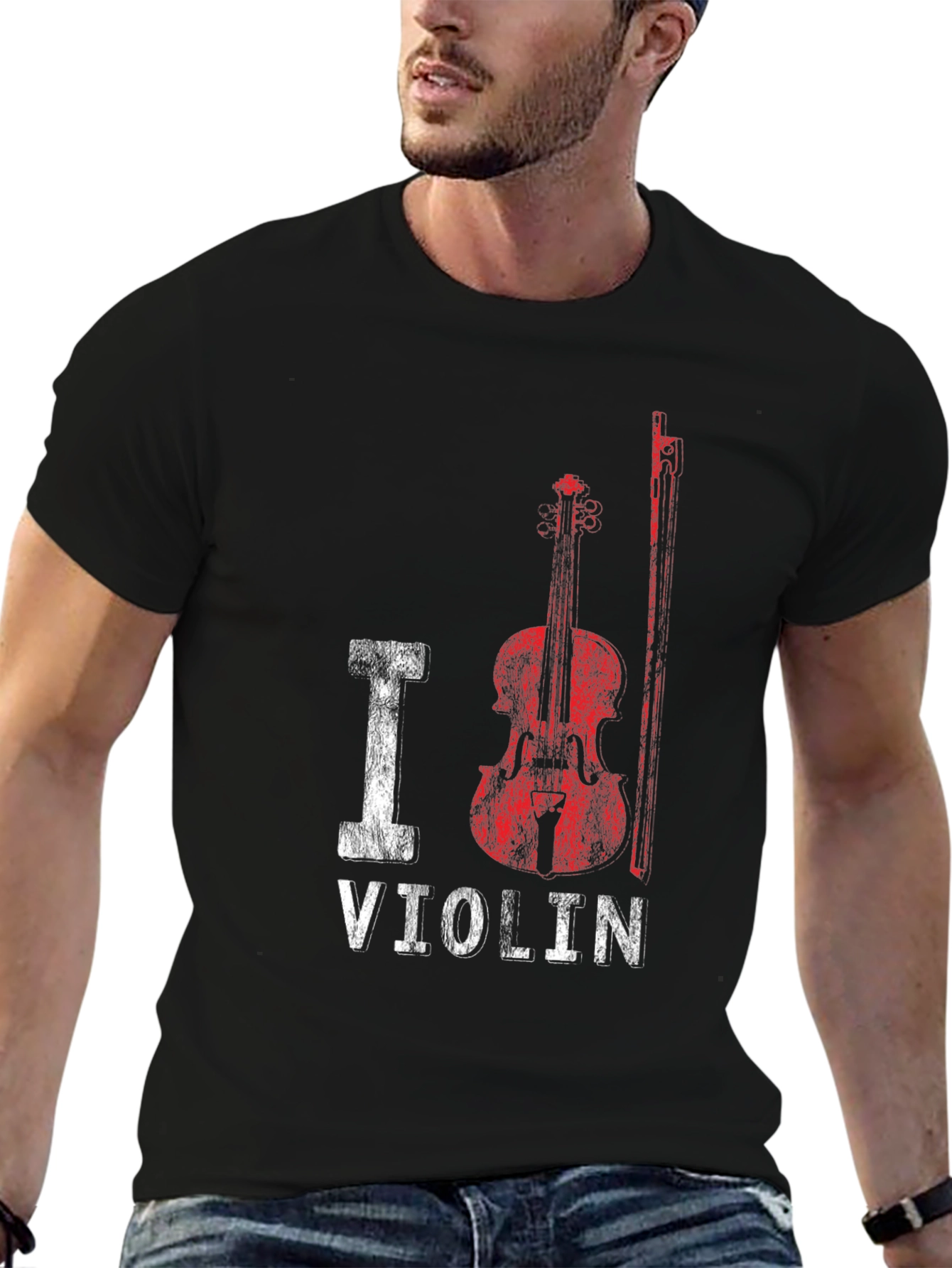 I Heart Violin Graphic T-Shirt - Music Lover Tee
