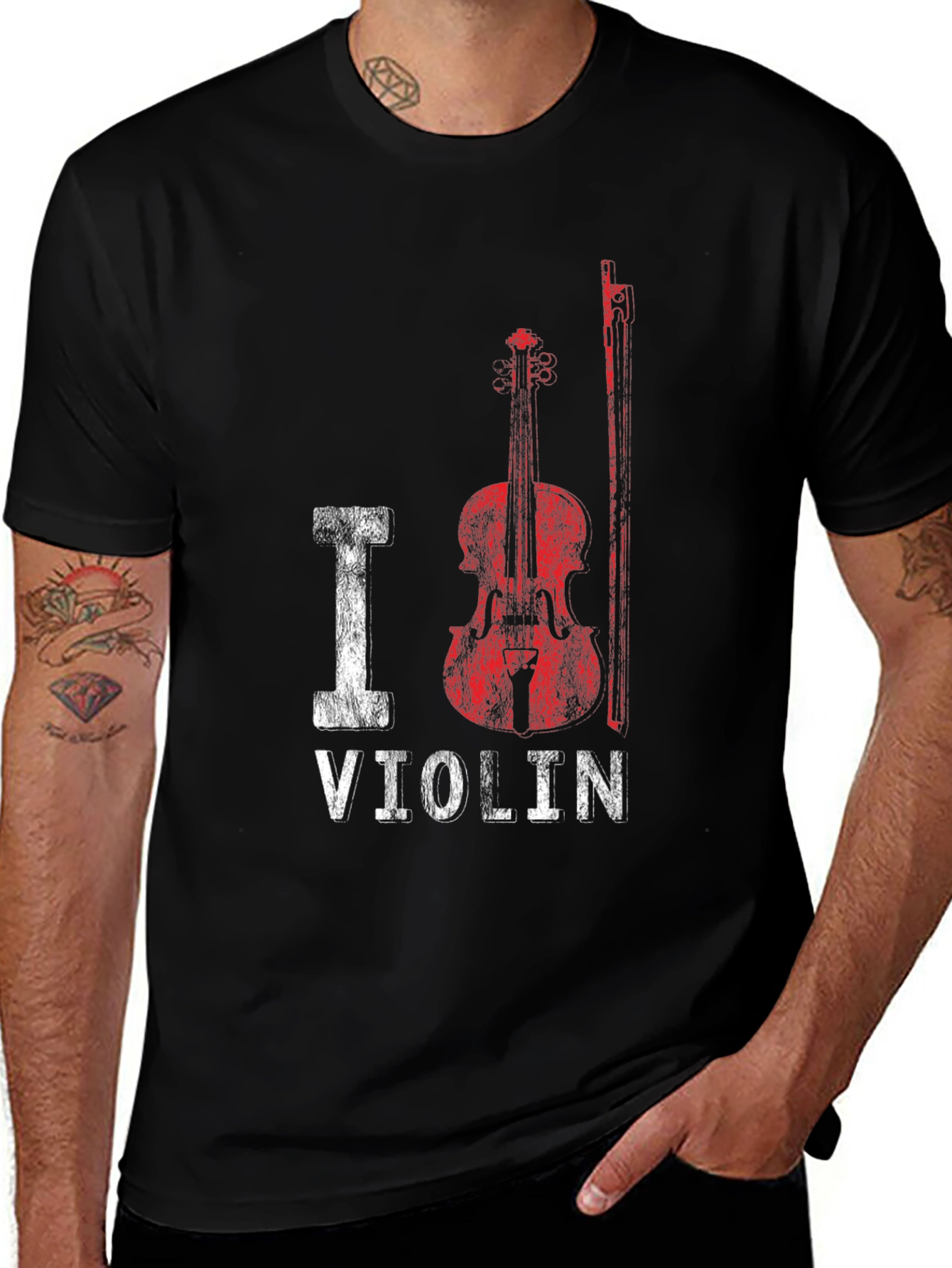 I Heart Violin Graphic T-Shirt - Music Lover Tee