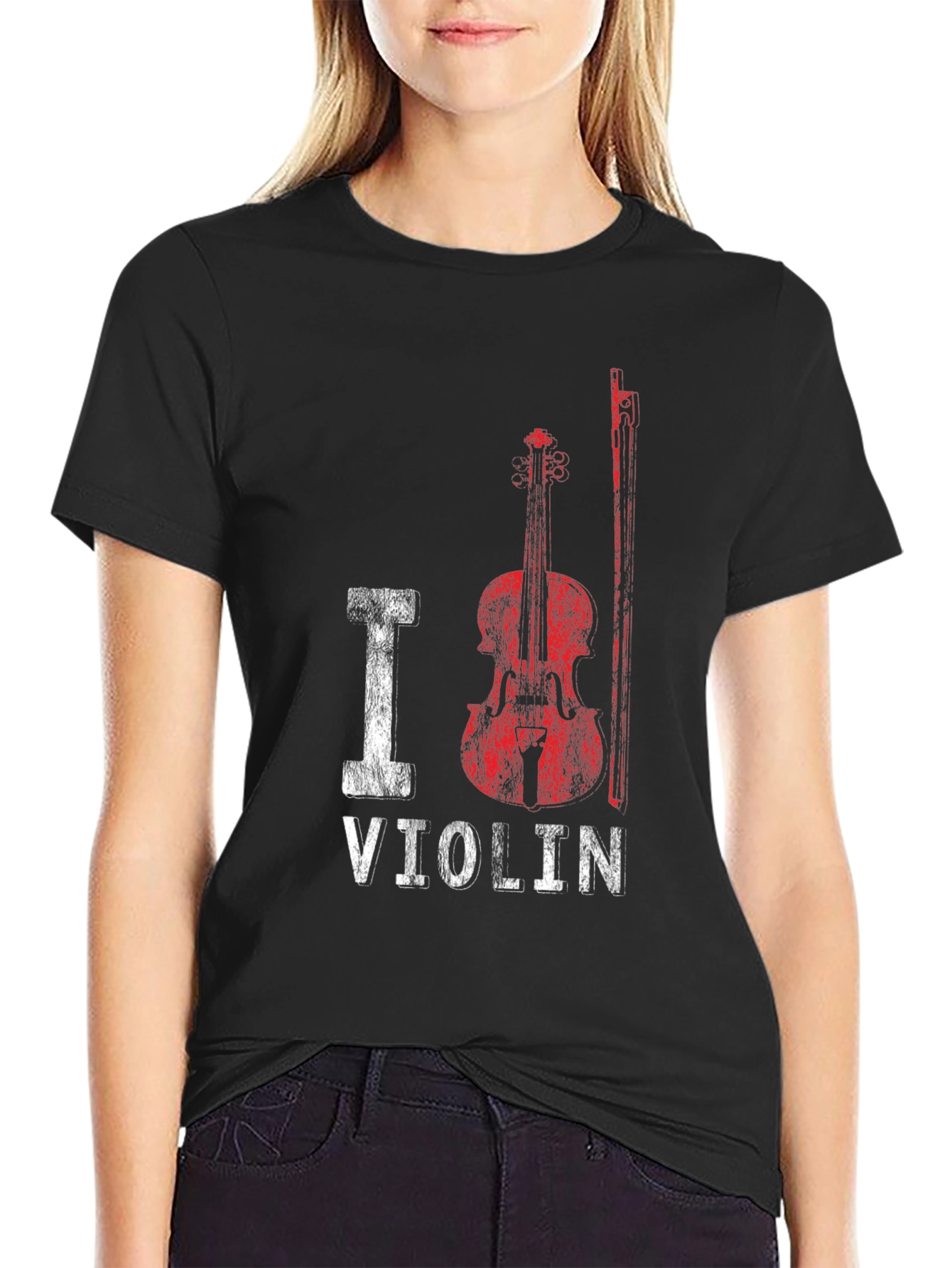 I Heart Violin Graphic T-Shirt - Music Lover Tee