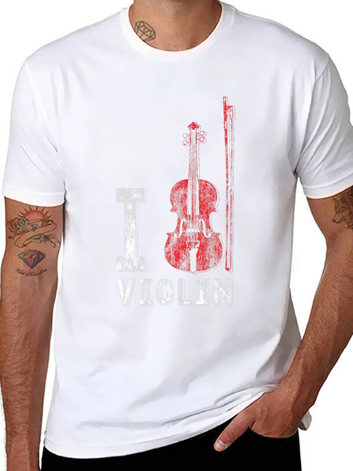 I Heart Violin Graphic T-Shirt - Music Lover Tee