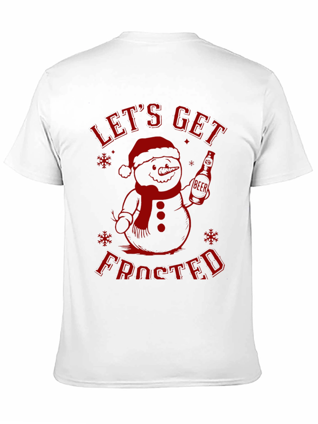 Lets Get Frosted Snowman Christmas Black T-Shirt