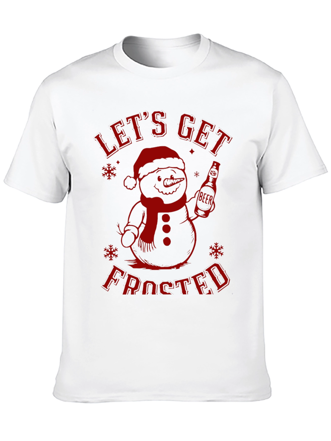 Lets Get Frosted Snowman Christmas Black T-Shirt