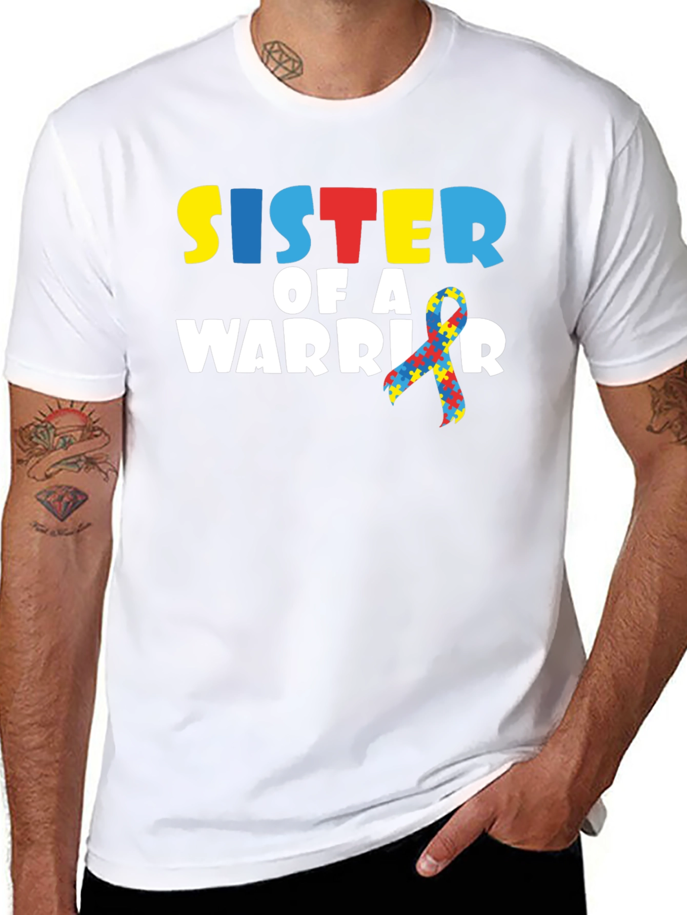 Sister of a Warrior Autism Awareness T-Shirt