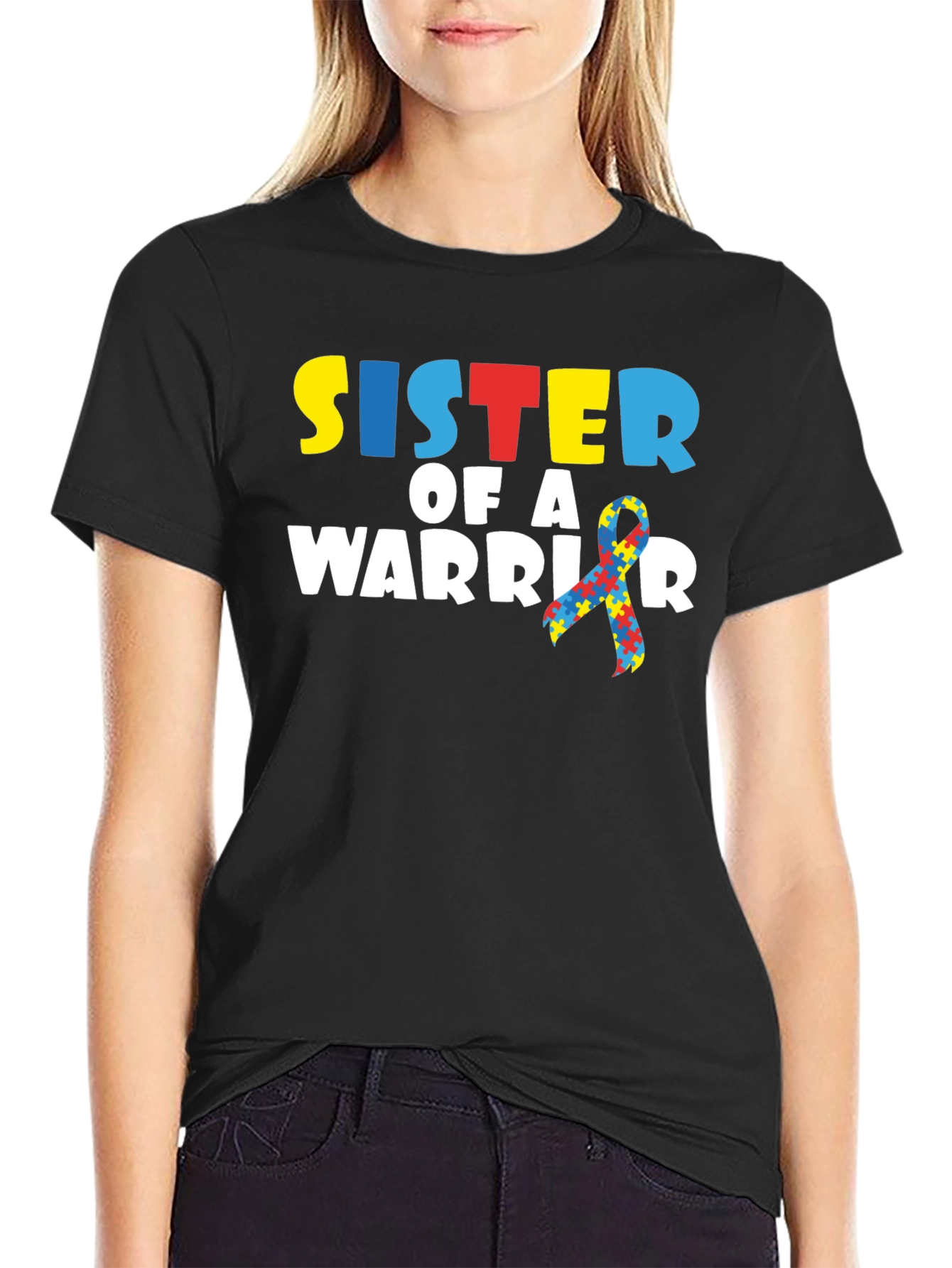 Sister of a Warrior Autism Awareness T-Shirt
