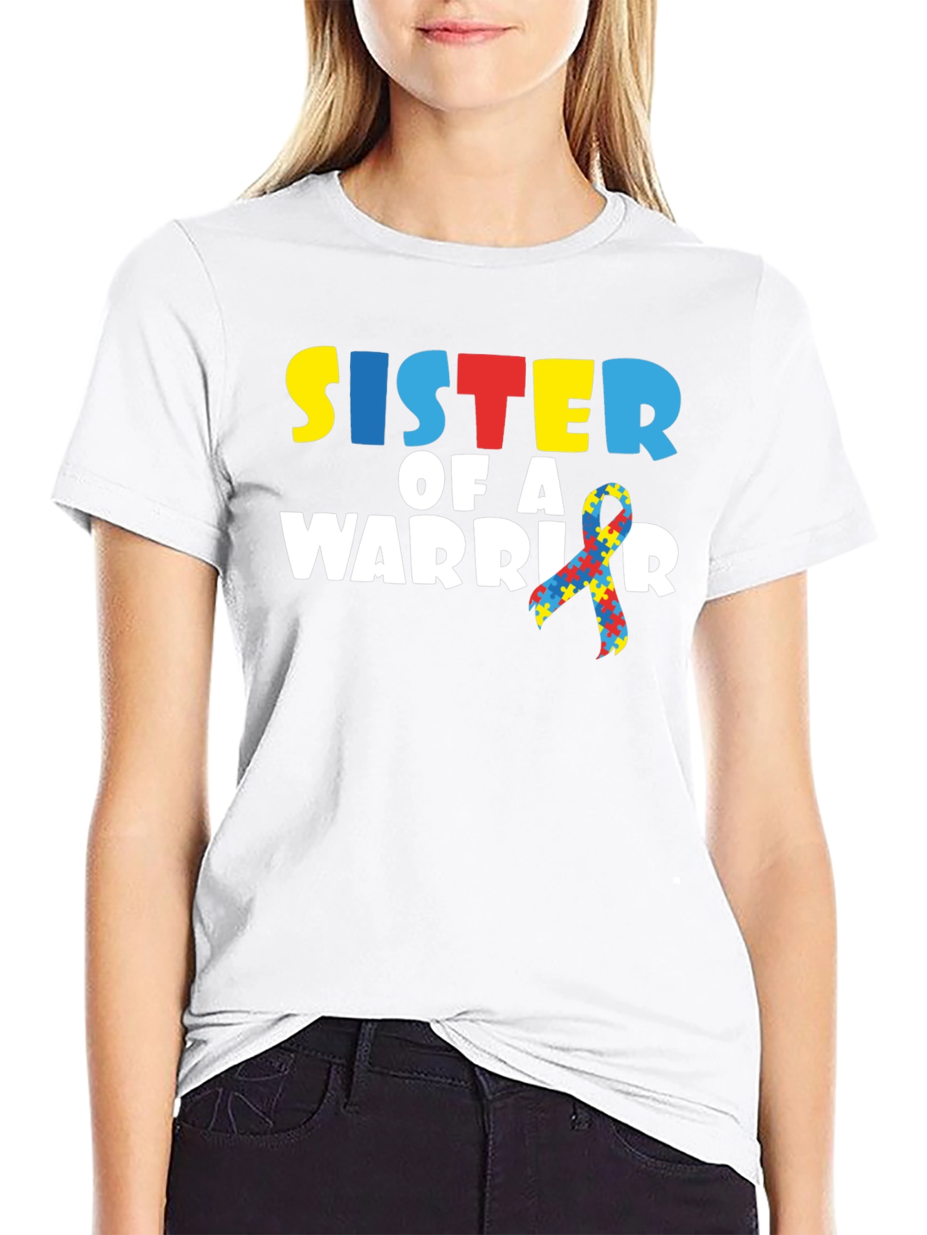 Sister of a Warrior Autism Awareness T-Shirt