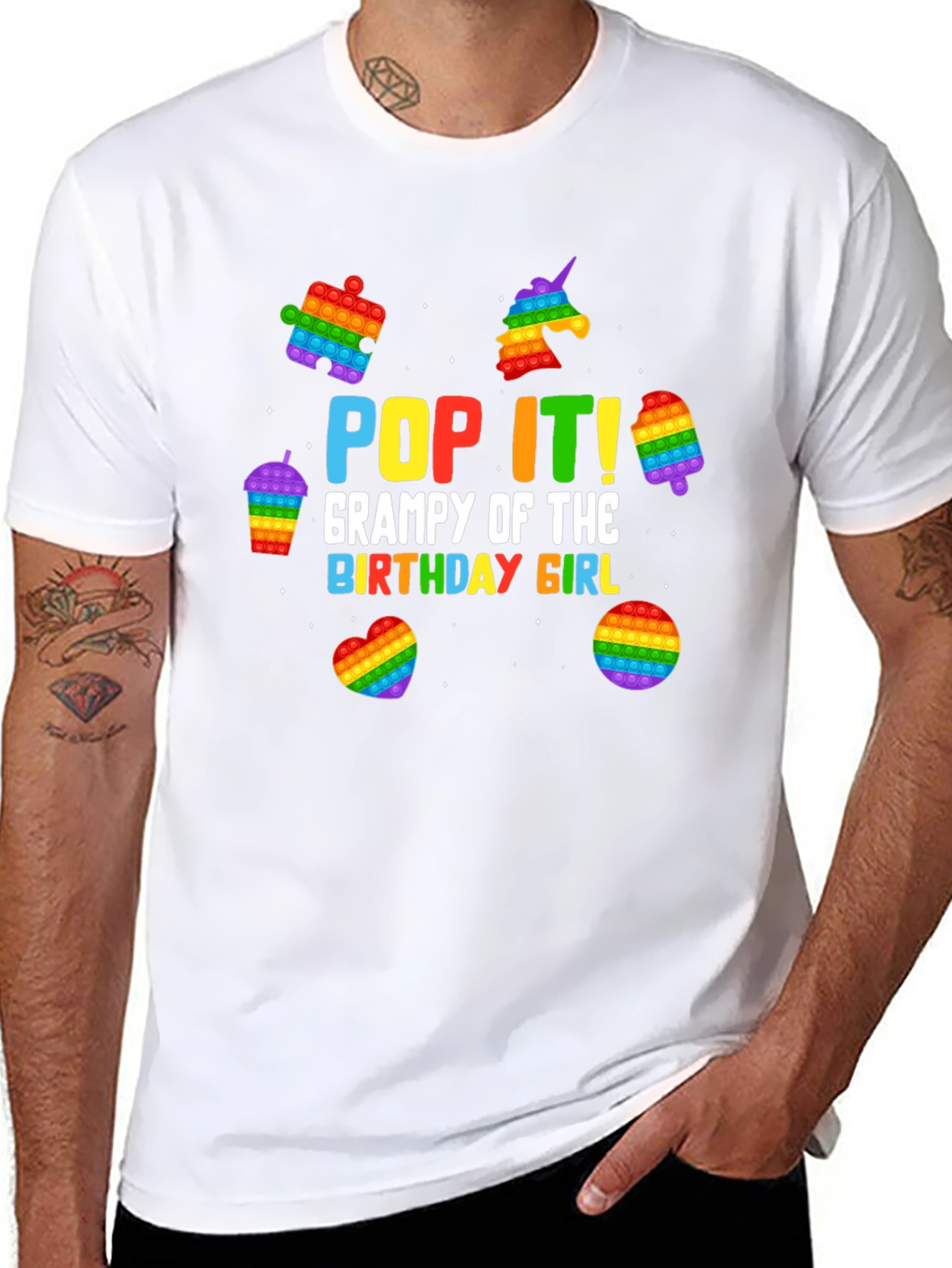 Pop It Grampy Birthday Girl T-Shirt