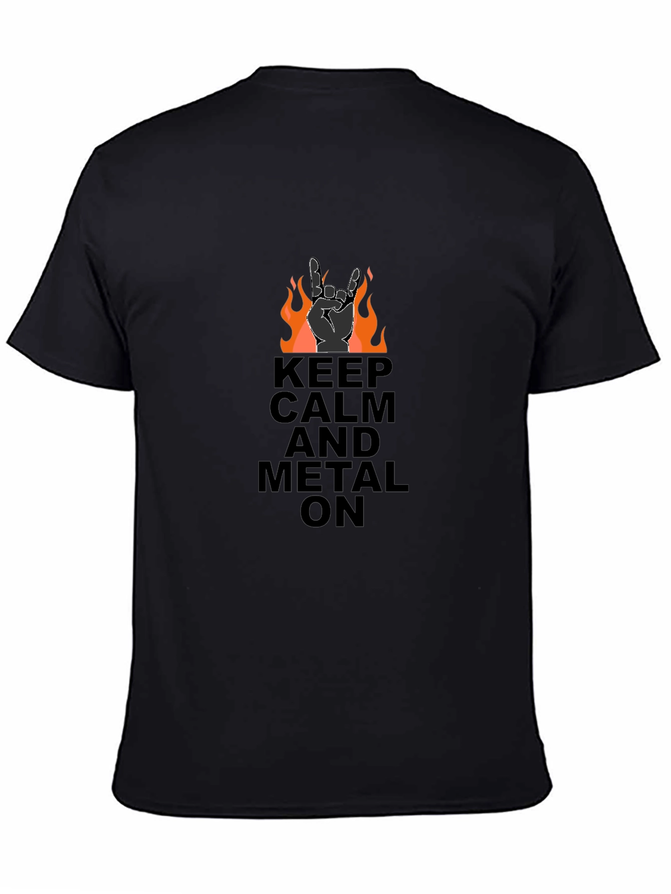 Keep Calm and Metal On Black Graphic Tee