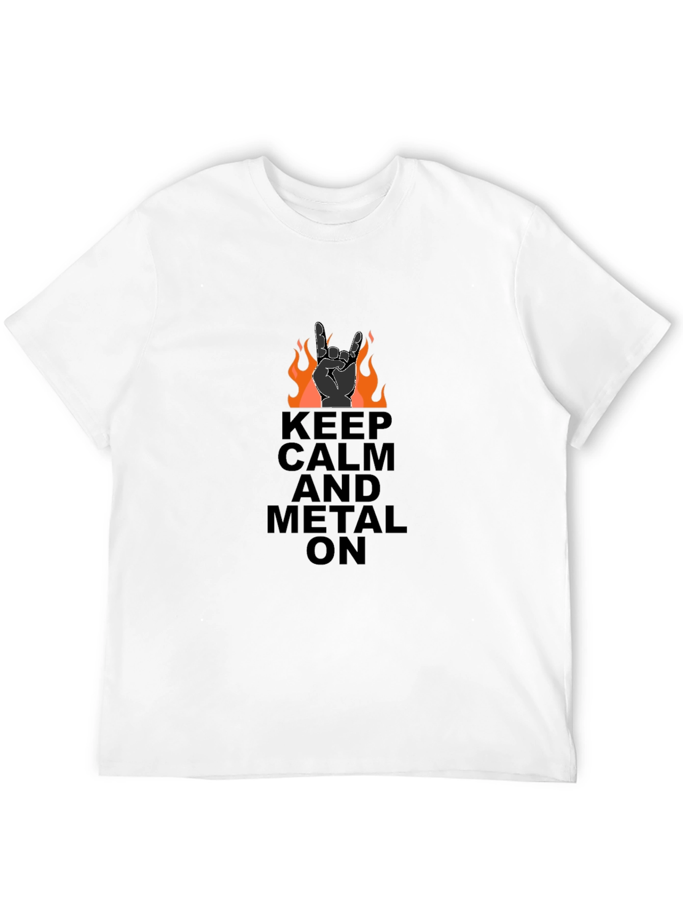Keep Calm and Metal On Black Graphic Tee