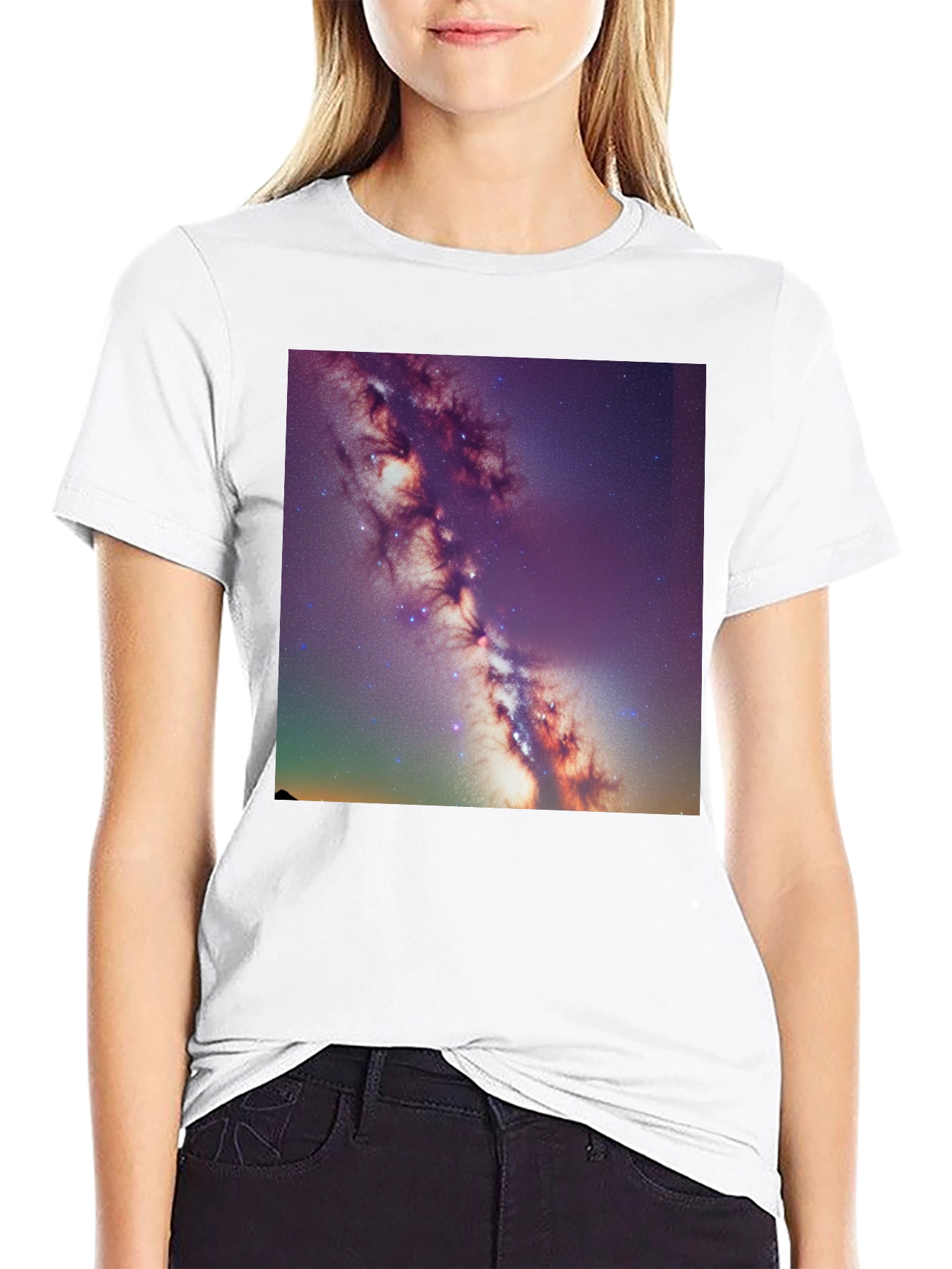 Galaxy Print Black T-Shirt - Celestial Style