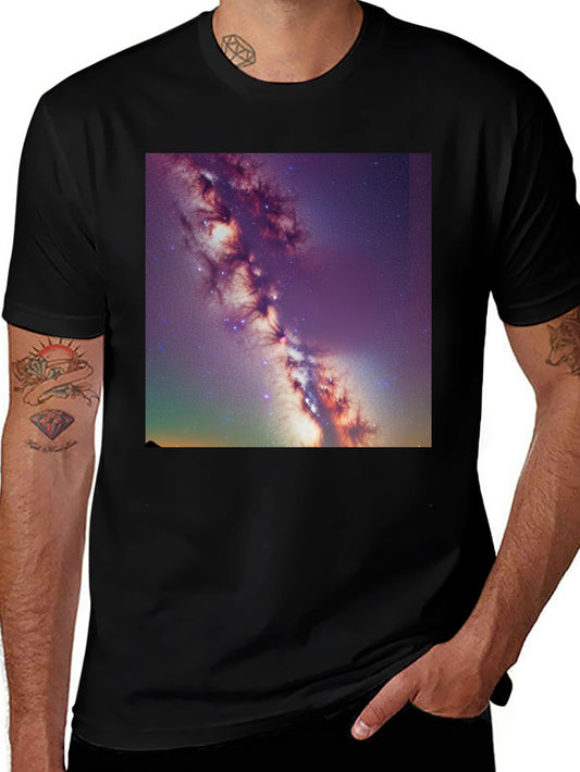 Galaxy Print Black T-Shirt - Celestial Style