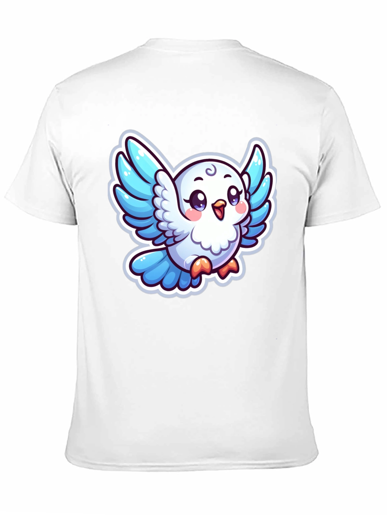 Cute Cartoon Bird Graphic T-Shirt - Black