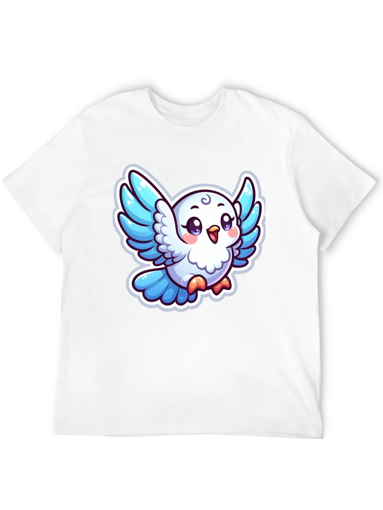 Cute Cartoon Bird Graphic T-Shirt - Black
