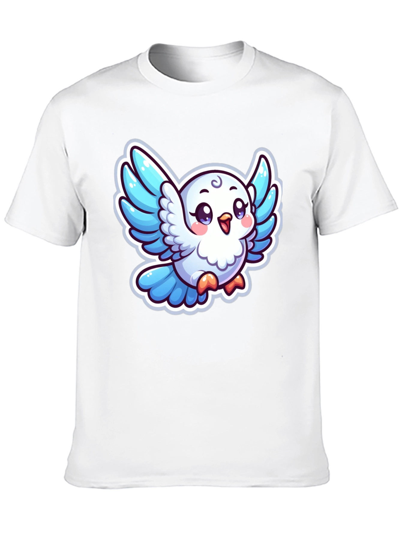 Cute Cartoon Bird Graphic T-Shirt - Black