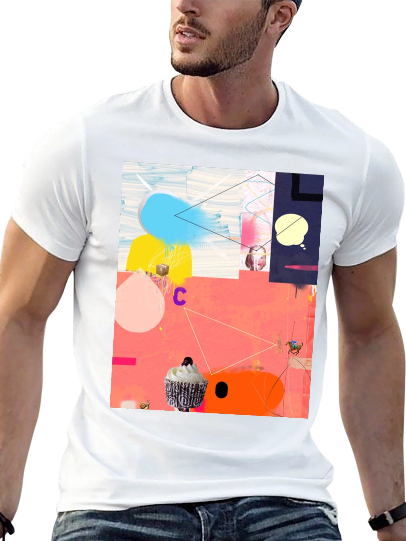 Abstract Art Graphic Tee - Black