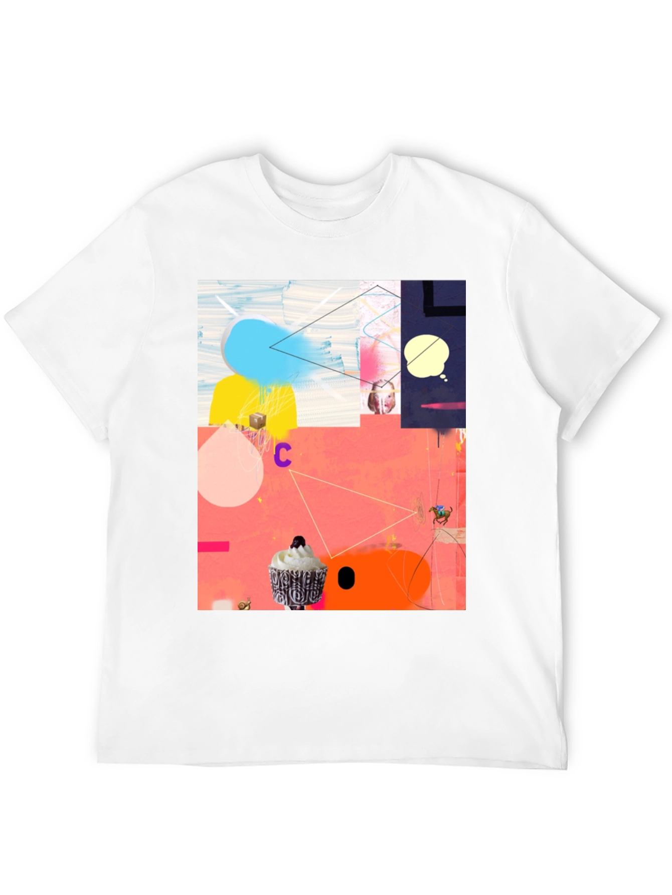 Abstract Art Graphic Tee - Black