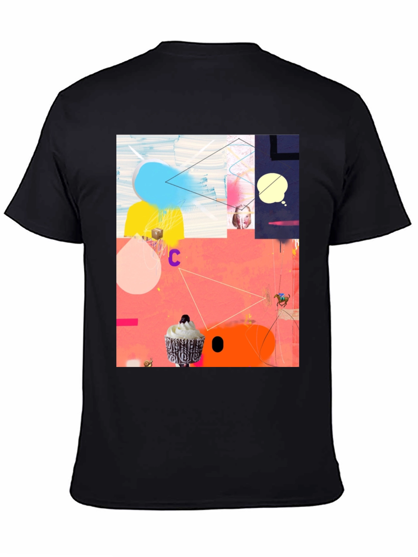 Abstract Art Graphic Tee - Black