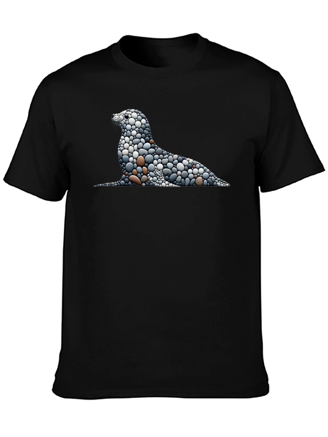 Stone Pebble Seal Graphic Tee - Black