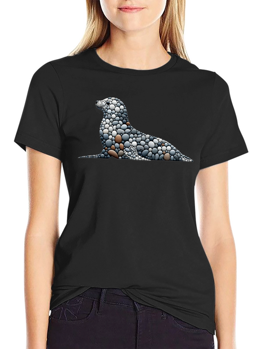 Stone Pebble Seal Graphic Tee - Black