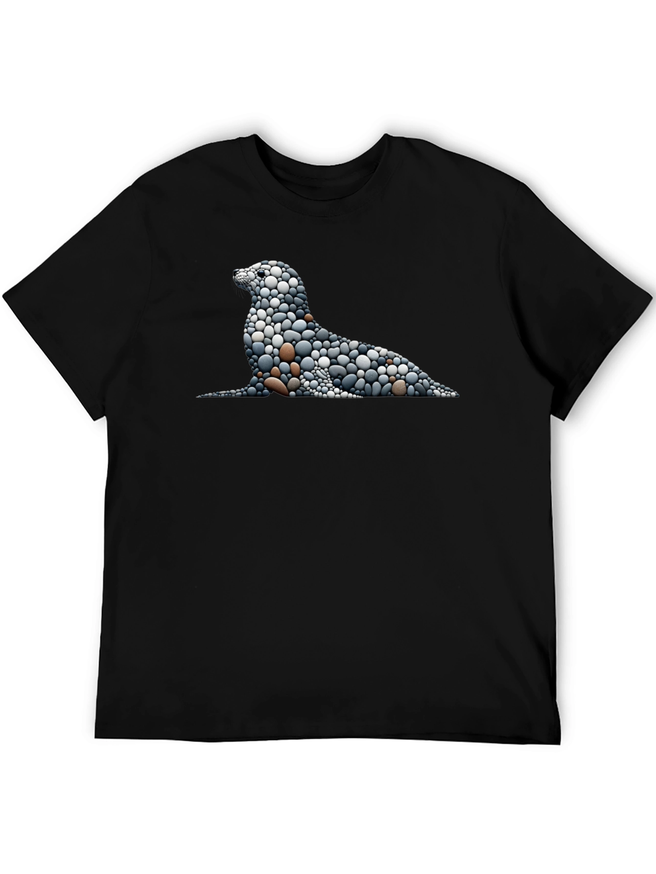 Stone Pebble Seal Graphic Tee - Black