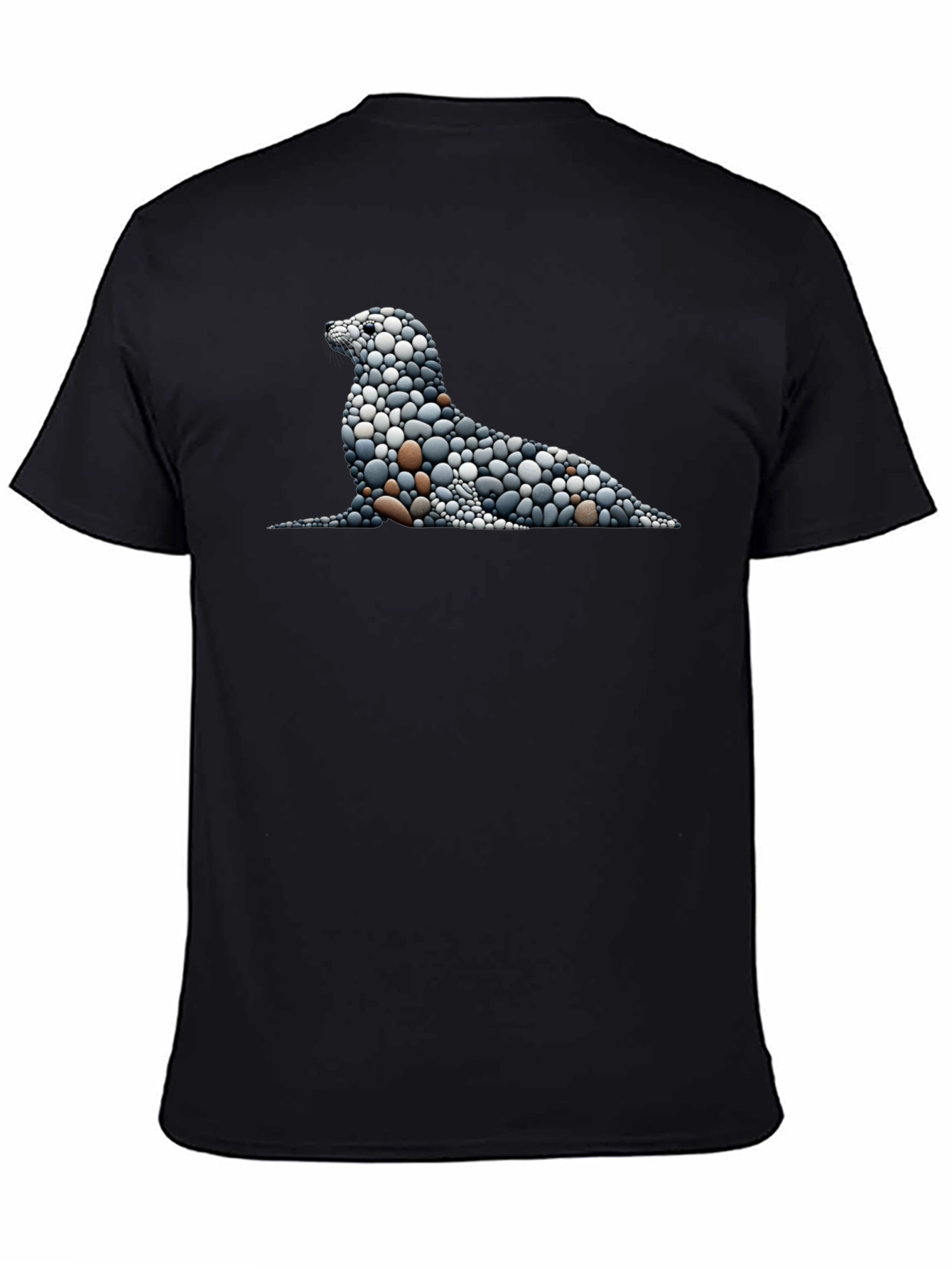 Stone Pebble Seal Graphic Tee - Black
