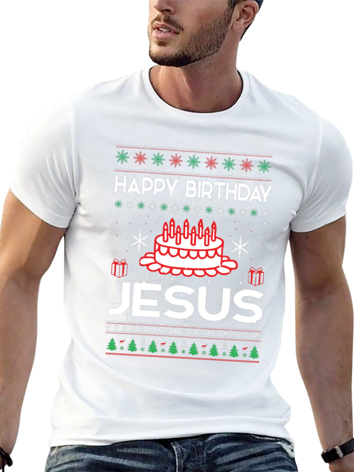 Happy Birthday Jesus Ugly Christmas Sweater T-Shirt