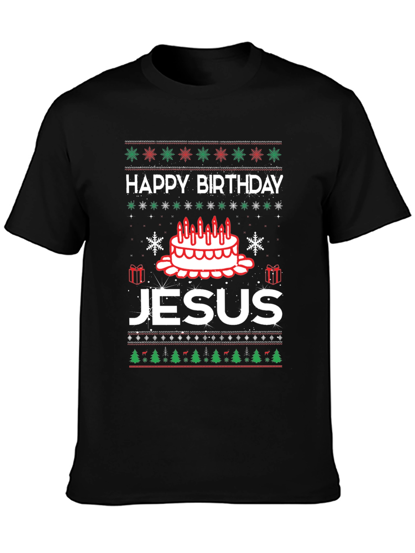 Happy Birthday Jesus Ugly Christmas Sweater T-Shirt