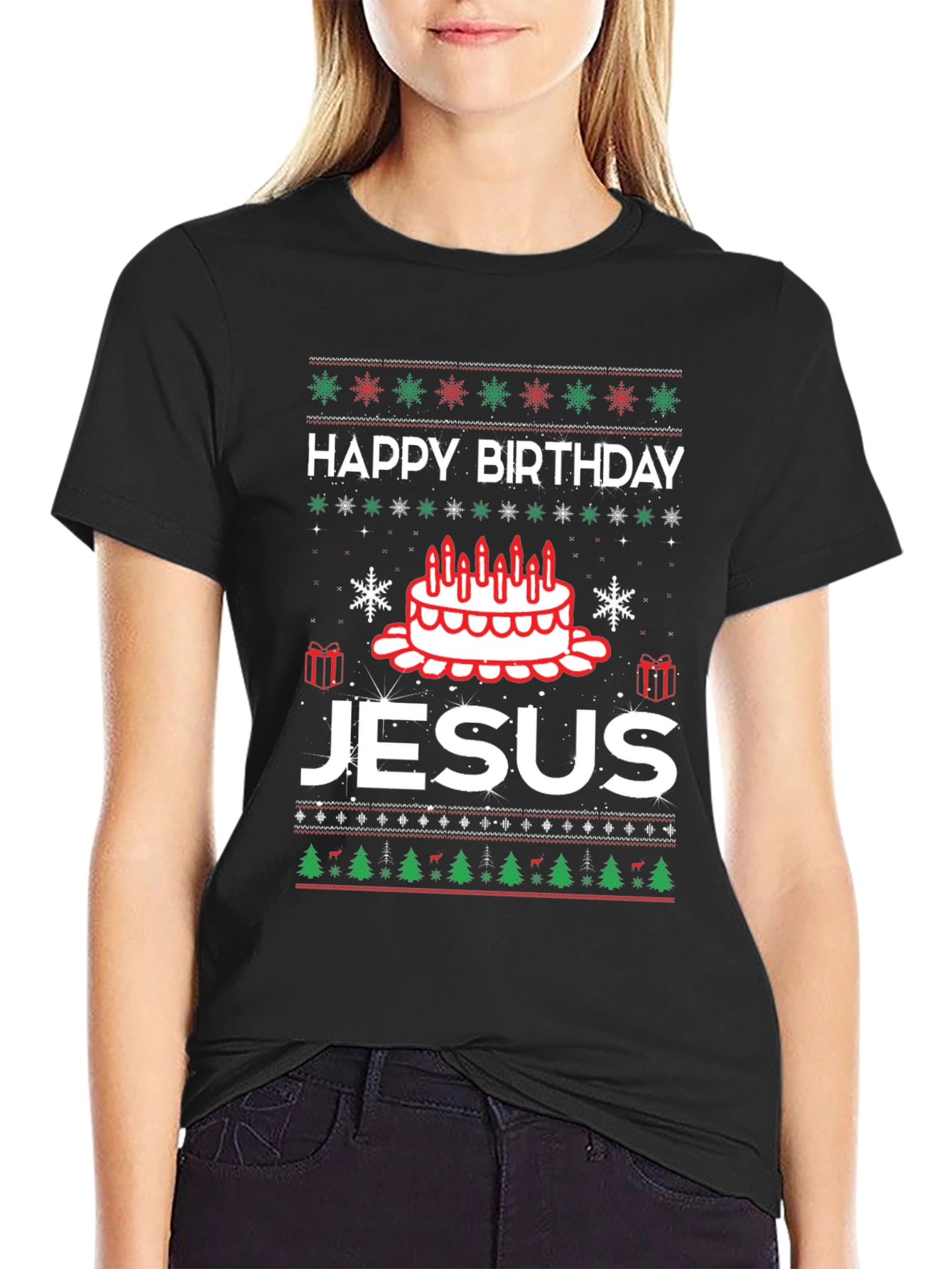 Happy Birthday Jesus Ugly Christmas Sweater T-Shirt