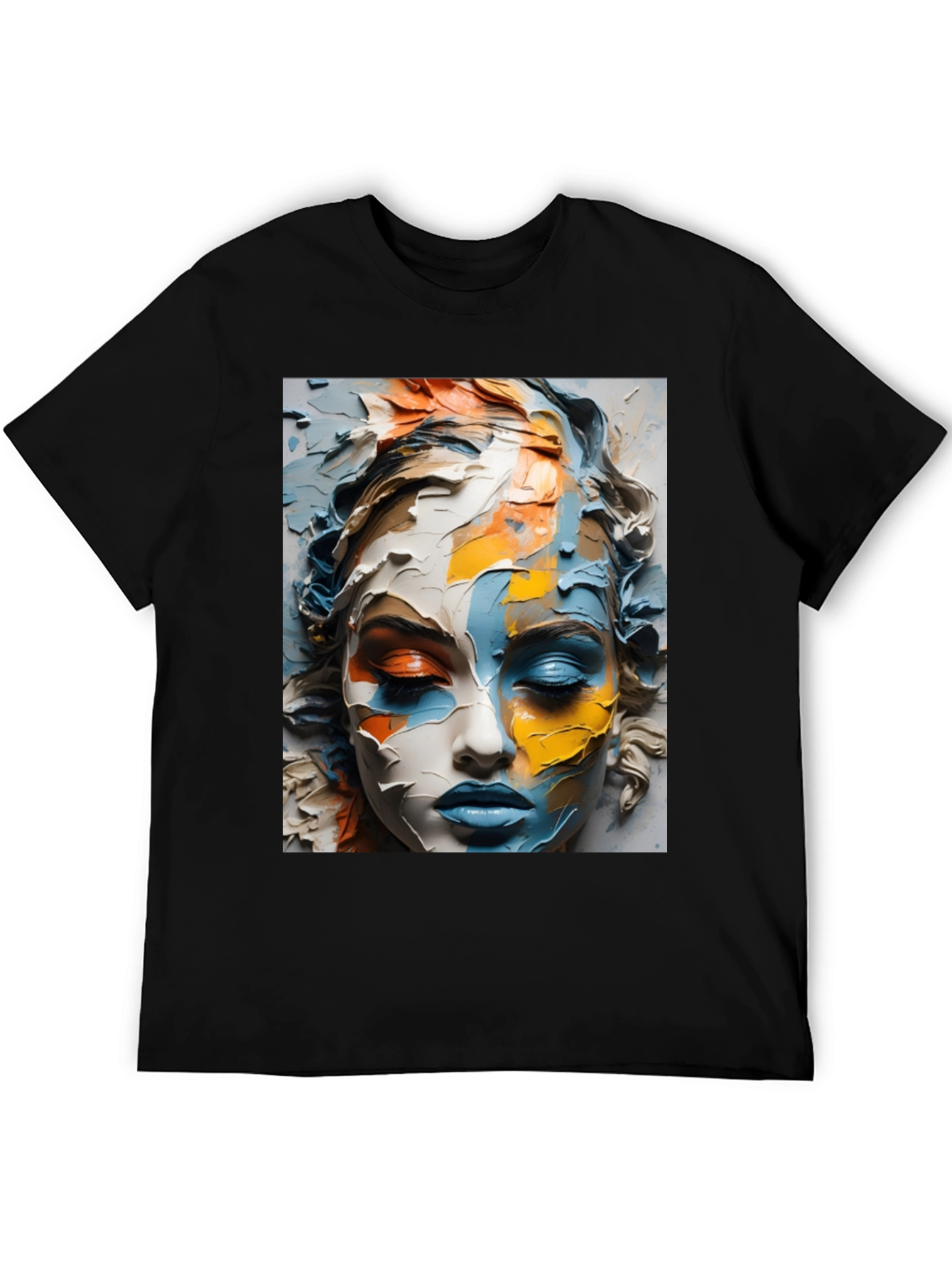 Abstract Face Art Black T-Shirt