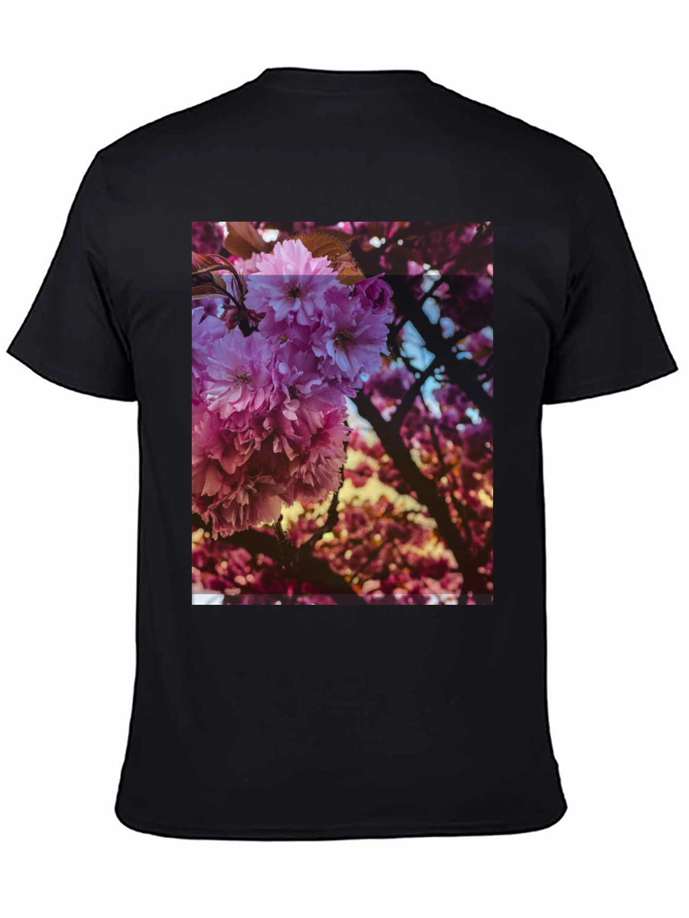 Floral Print Black Tee