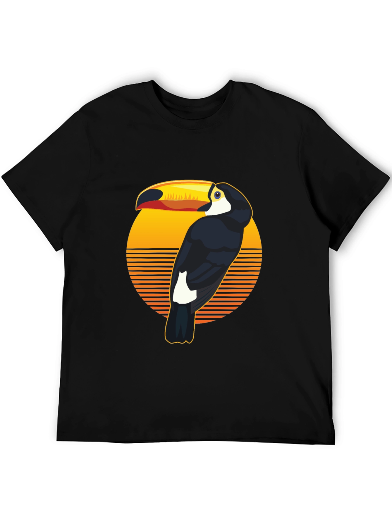Retro Toucan Graphic Tee -  Black T-Shirt