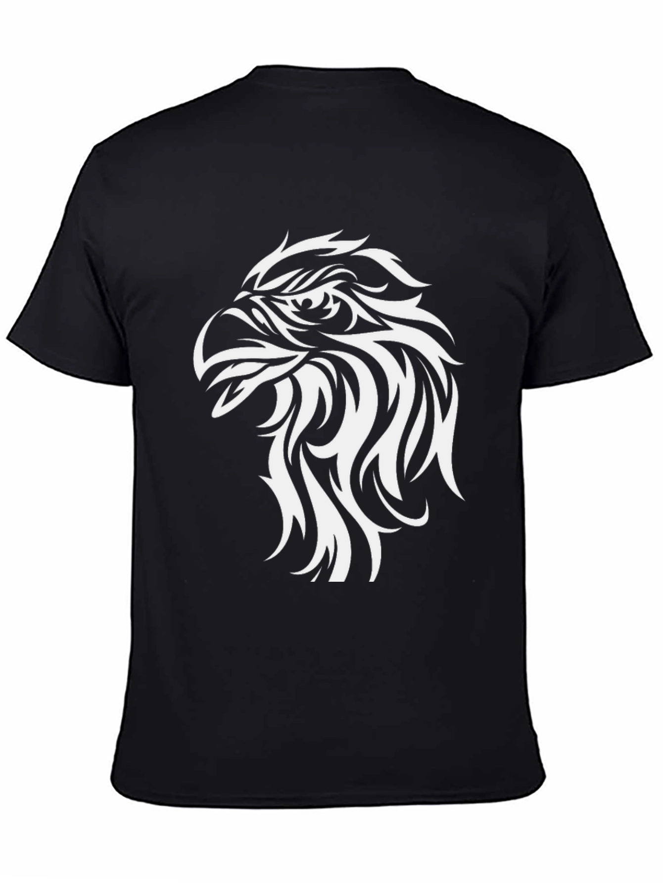 Black T-Shirt with Eagle Head Graphic