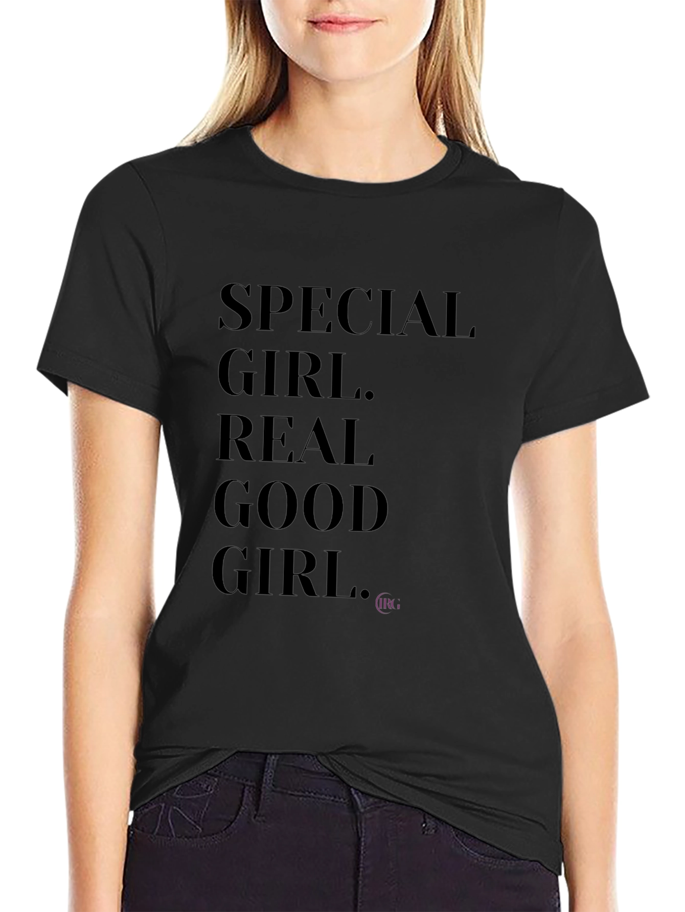 Special Girl Graphic Tee - Black Cotton Blend