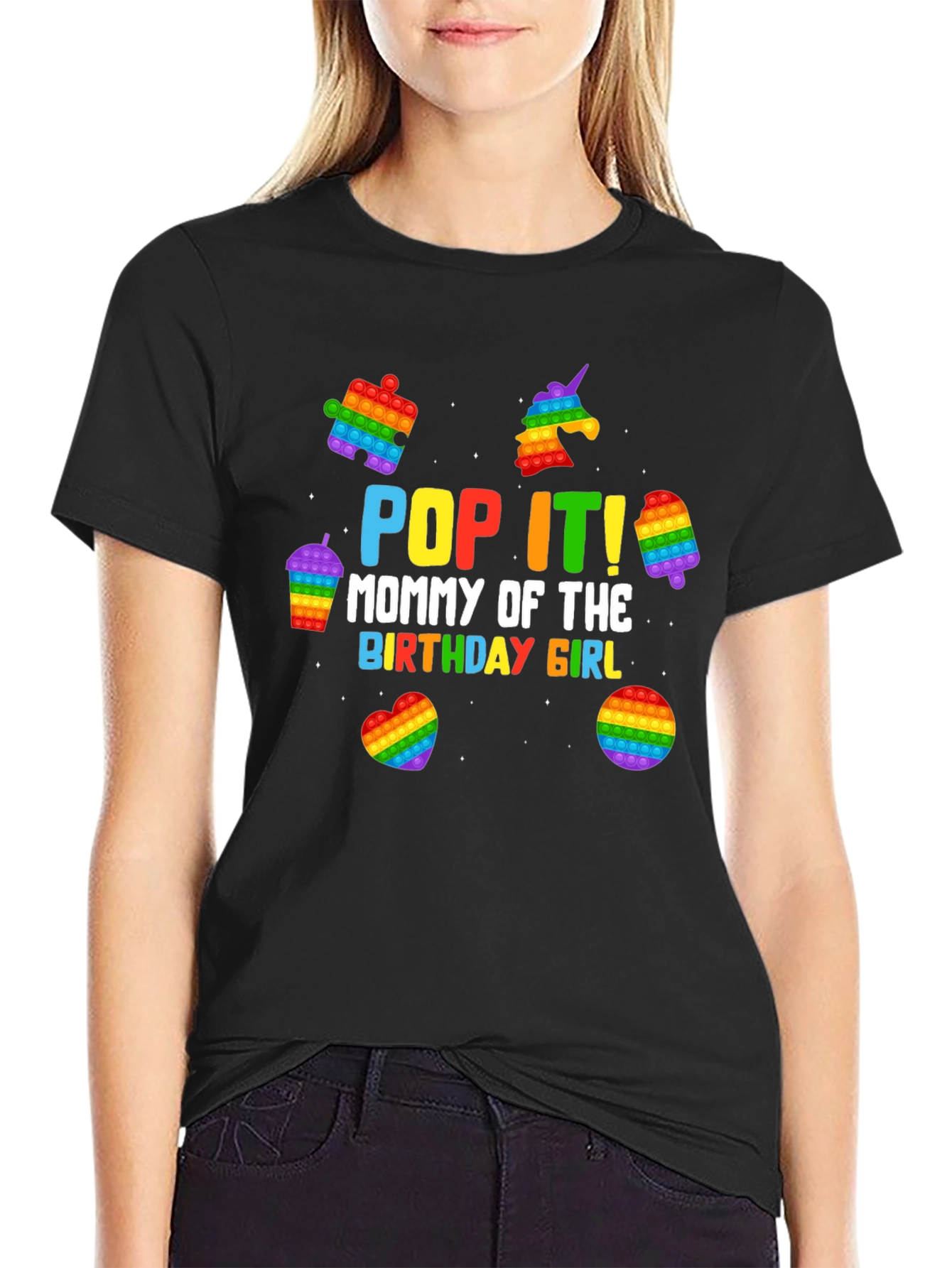 Pop It Birthday Girl Mommy T-Shirt